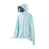Maxbell Women Sun Protection Hoodie Sunproof Cooling Shirt for Running Summer Riding 3XL Light Blue