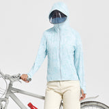 Maxbell Women Sun Protection Hoodie Sunproof Cooling Shirt for Running Summer Riding 3XL Light Blue