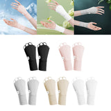 Maxbell 1 Pair Summer Golf Half Finger Gloves Ice Silk Material Stretchable Portable Black