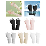 Maxbell 1 Pair Summer Golf Half Finger Gloves Ice Silk Material Stretchable Portable Black