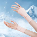 Maxbell 1 Pair Summer Golf Half Finger Gloves Ice Silk Material Stretchable Portable Pink