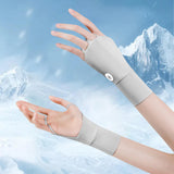 Maxbell 1 Pair Summer Golf Half Finger Gloves Ice Silk Material Stretchable Portable Grey