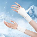 Maxbell 1 Pair Summer Golf Half Finger Gloves Ice Silk Material Stretchable Portable White