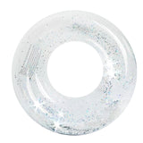 Maxbell Inflatable Pool Floats Clear Glitter Swimming Ring for Adult Vacation Summer Outer Dia 80cm