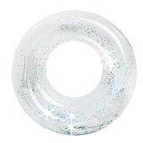 Maxbell Inflatable Pool Floats Clear Glitter Swimming Ring for Adult Vacation Summer Outer Dia 80cm