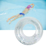 Maxbell Inflatable Pool Floats Clear Glitter Swimming Ring for Adult Vacation Summer Outer Dia 80cm