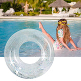 Maxbell Inflatable Pool Floats Clear Glitter Swimming Ring for Adult Vacation Summer Outer Dia 80cm