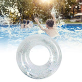 Maxbell Inflatable Pool Floats Clear Glitter Swimming Ring for Adult Vacation Summer Outer Dia 80cm