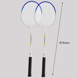 Maxbell 2Pcs Badminton Racket Lightweight 2 Player Badminton Racquet for Adults Kids Without Bag Blue