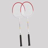Maxbell 2Pcs Badminton Racket Lightweight 2 Player Badminton Racquet for Adults Kids Without Bag Red
