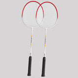 Maxbell 2Pcs Badminton Racket Lightweight 2 Player Badminton Racquet for Adults Kids Without Bag Red