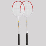 Maxbell 2Pcs Badminton Racket Lightweight 2 Player Badminton Racquet for Adults Kids Without Bag Red