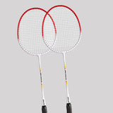 Maxbell 2Pcs Badminton Racket Lightweight 2 Player Badminton Racquet for Adults Kids Without Bag Red