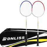 Maxbell 2Pcs Badminton Racket Lightweight 2 Player Badminton Racquet for Adults Kids with Bag Blue