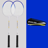 Maxbell 2Pcs Badminton Racket Lightweight 2 Player Badminton Racquet for Adults Kids with Bag Blue
