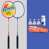 Maxbell 2Pcs Badminton Racket Lightweight 2 Player Badminton Racquet for Adults Kids  3xShuttlecock 1xBag Red and Blue