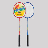 Maxbell 2Pcs Badminton Racket Lightweight 2 Player Badminton Racquet for Adults Kids  3xShuttlecock 1xBag Red and Blue