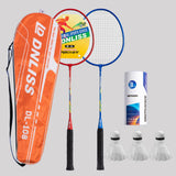 Maxbell 2Pcs Badminton Racket Lightweight 2 Player Badminton Racquet for Adults Kids  3xShuttlecock 1xBag Red and Blue