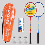 Maxbell 2Pcs Badminton Racket Lightweight 2 Player Badminton Racquet for Adults Kids  3xShuttlecock 1xBag Red and Blue