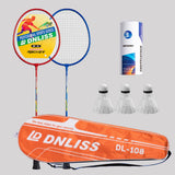 Maxbell 2Pcs Badminton Racket Lightweight 2 Player Badminton Racquet for Adults Kids  3xShuttlecock 1xBag Red and Blue
