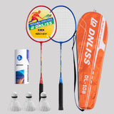 Maxbell 2Pcs Badminton Racket Lightweight 2 Player Badminton Racquet for Adults Kids  3xShuttlecock 1xBag Red and Blue