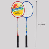 Maxbell 2Pcs Badminton Racket Lightweight 2 Player Badminton Racquet for Adults Kids  3xShuttlecock 1xBag Red and Blue