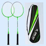Maxbell 2Pcs Badminton Racket Lightweight 2 Player Badminton Racquet for Adults Kids with Storage Bag Green