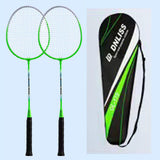 Maxbell 2Pcs Badminton Racket Lightweight 2 Player Badminton Racquet for Adults Kids with Storage Bag Green