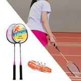 Maxbell 2x Badminton Racquets Playing Badminton Racket Sets for Lawn Red