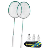 Maxbell Badminton Rackets Set of 2 Sturdy for Indoor Outdoor Outdoor Backyard Green