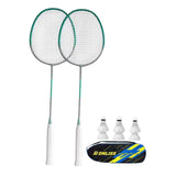 Maxbell Badminton Rackets Set of 2 Sturdy for Indoor Outdoor Outdoor Backyard Green