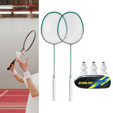 Maxbell Badminton Rackets Set of 2 Sturdy for Indoor Outdoor Outdoor Backyard Green