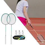 Maxbell Badminton Rackets Set of 2 Sturdy for Indoor Outdoor Outdoor Backyard Green