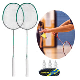 Maxbell Badminton Rackets Set of 2 Sturdy for Indoor Outdoor Outdoor Backyard Green