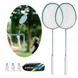 Maxbell Badminton Rackets Set of 2 Sturdy for Indoor Outdoor Outdoor Backyard Green