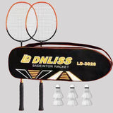 Maxbell 2x Badminton Rackets Lightweight Tennis Racquets for Lawn Gym Indoor Outdoor Orange