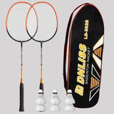 Maxbell 2x Badminton Rackets Lightweight Tennis Racquets for Lawn Gym Indoor Outdoor Orange