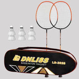 Maxbell 2x Badminton Rackets Lightweight Tennis Racquets for Lawn Gym Indoor Outdoor Orange