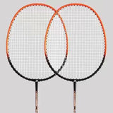 Maxbell 2x Badminton Rackets Lightweight Tennis Racquets for Lawn Gym Indoor Outdoor Orange