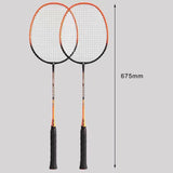 Maxbell 2x Badminton Rackets Lightweight Tennis Racquets for Lawn Gym Indoor Outdoor Orange