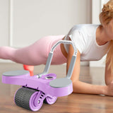 Maxbell Double Wheel Abdominal Roller for Women Body Building Home Gym Use Violet