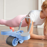Maxbell Double Wheel Abdominal Roller for Women Body Building Home Gym Use Blue