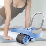 Maxbell Double Wheel Abdominal Roller for Women Body Building Home Gym Use Blue