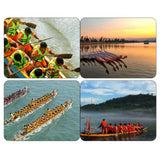 Maxbell 2Pcs Dragon Boat Paddle Seat Pad Paddle for Race Training Rowing Tools Kayak Black