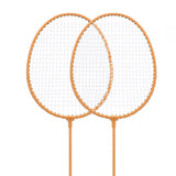 Maxbell 2Pcs Badminton Rackets with 3 Nylon Balls Family Training Badminton Racquets Yellow