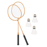 Maxbell 2Pcs Badminton Rackets with 3 Nylon Balls Family Training Badminton Racquets Yellow