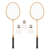 Maxbell 2Pcs Badminton Rackets with 3 Nylon Balls Family Training Badminton Racquets Yellow
