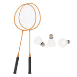 Maxbell 2Pcs Badminton Rackets with 3 Nylon Balls Family Training Badminton Racquets Yellow