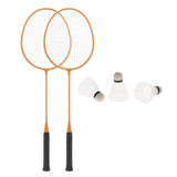 Maxbell 2Pcs Badminton Rackets with 3 Nylon Balls Family Training Badminton Racquets Yellow