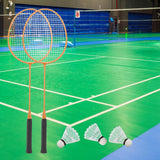 Maxbell 2Pcs Badminton Rackets with 3 Nylon Balls Family Training Badminton Racquets Yellow